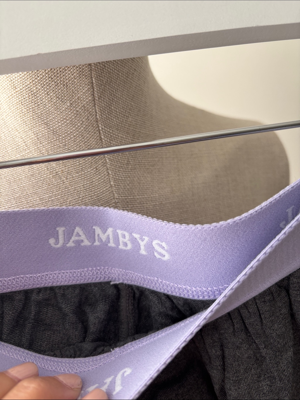 Jambys Boxers With Pockets Shorts Women's Xs Charcoal Gray Light Lavender — image 2 of 3